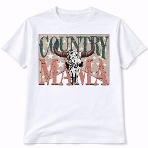 Country Mama Graphic T Shirt Trendy Western Style Tee Women Gifts White